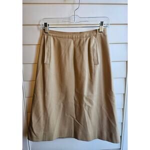Young Pendleton Vintage Wool Khaki Tan High Waist A-Line Skirt Size 11-12